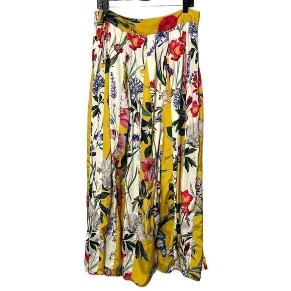 Anthropologie ROCOCO SAND Revolve Aprile Floral Yellow Maxi Skirt - Picture 7 of 12